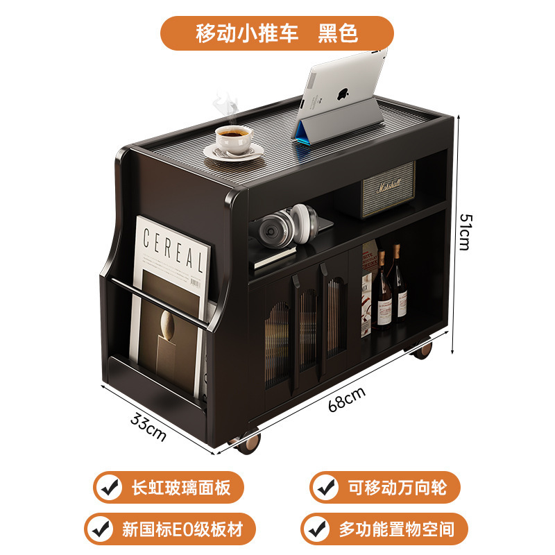 边几小推车客厅沙发家用茶几新款小户型置物架储物柜可移动床头柜|undefined
