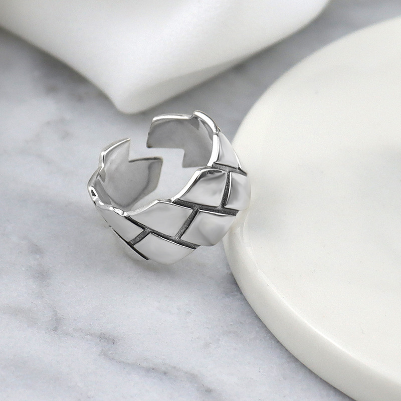 Korean version of the new creative diamond fashion square wide open copper ring wholesalepicture6