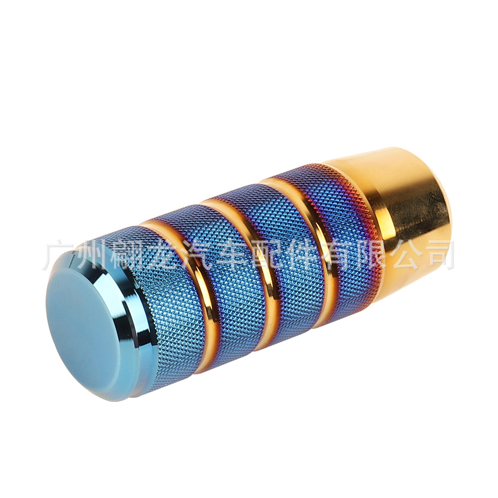 Car Modified Gear Shift Lever, Blue-Coated Gear Knob, 9.5cm Aluminum Alloy Manual Automatic Colorful Shift Lever