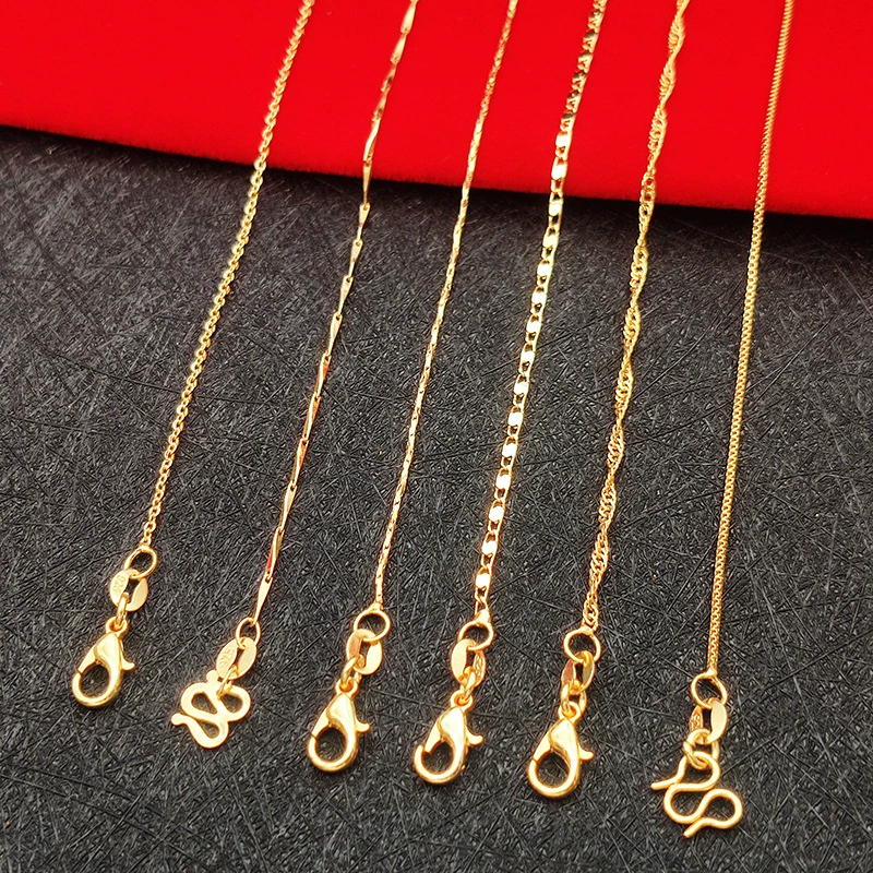 Женское золотое ключичное ожерелье премиум-класса простой дикий мелкий клей 45 см короткий аксессуар с пряжкой из лобстера