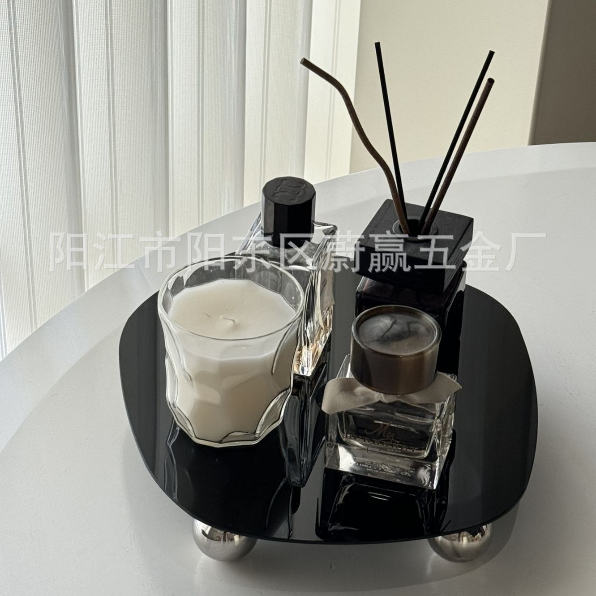 INS acrílico escritorio Bean almacenamiento rack Navidad aromaterapia cosméticos almacenamiento decoración Corea del Sur chic Decoración