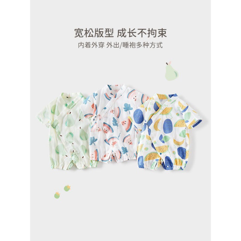 Muselina ropa de bebé verano bebé mono gasa delgada recién nacido un año de edad monje ropa Luna Llena escalada