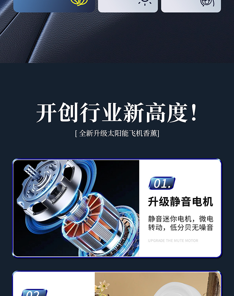Cross-Border Car Aromatherapy Helicopter Car Perfume Ornaments Solar Aircraft Car Long-Lasting Fragrance High-End Decoration