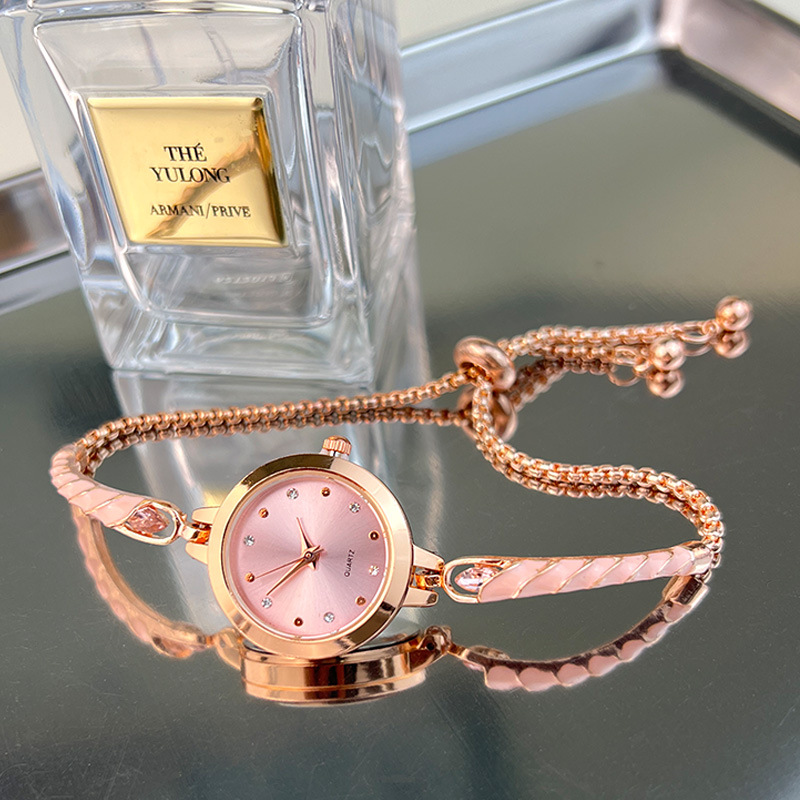 Nuovo orologio da donna con regolazione gratuita del braccialetto sottile al quarzo a goccia d'olio_voghion.com