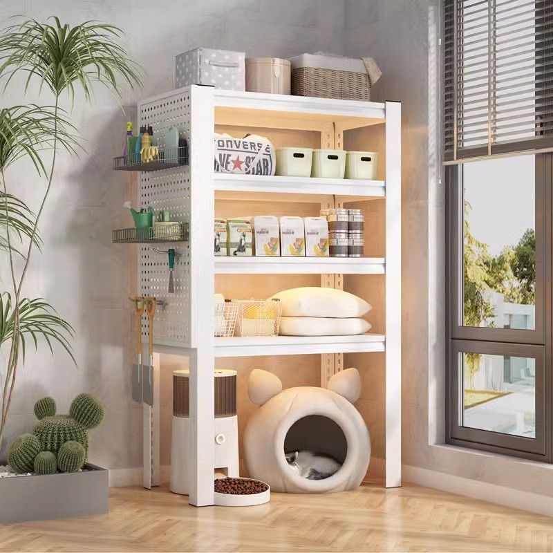 床置き型多層家庭用ペット用品収納ラック、猫トイレの上のスチール製収納ラック|undefined