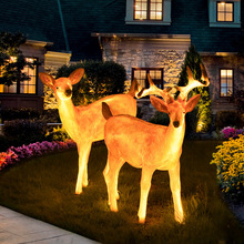 发光小鹿灯仿真梅花鹿动物造型景观庭院灯户外草坪草地装饰麋鹿灯