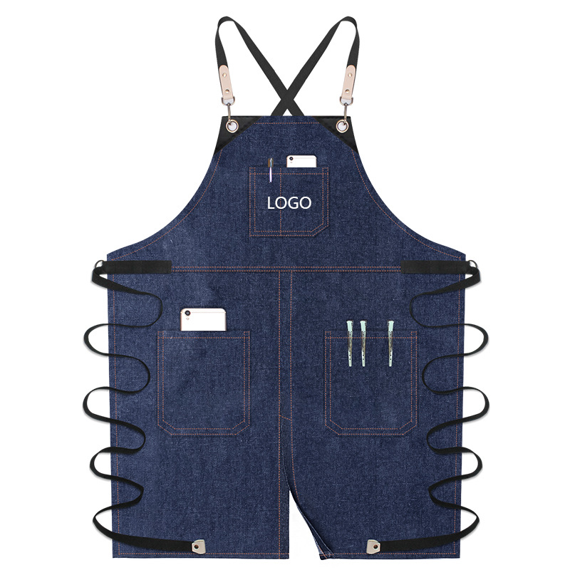 Transfronterizos Amazon delantal vaquero nuevo barbero vestido de trabajo barista delantal al por mayor un envío gratuito