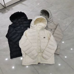 White Rib Down Jacket Women's Short Lightweight Hooded 2025 Spring New Casual Couples Trendy Brand Bread Suit