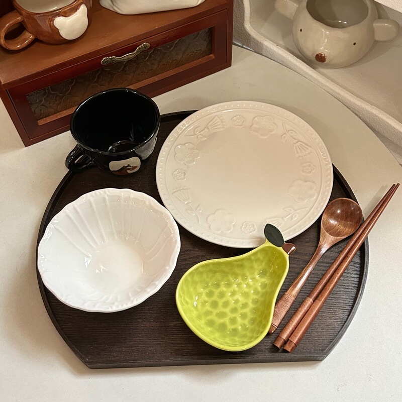 Embossed Three-Dimensional Bead-Patterned Flower Plate, Single-Serving Set, Coffee Cup, Saucer, Rice Bowl and Plate Embossed Three-Dimensional Bead-Patterned Flower Plate, Single-Serving Set, Coffee Cup, Saucer, Rice Bowl and Plate
