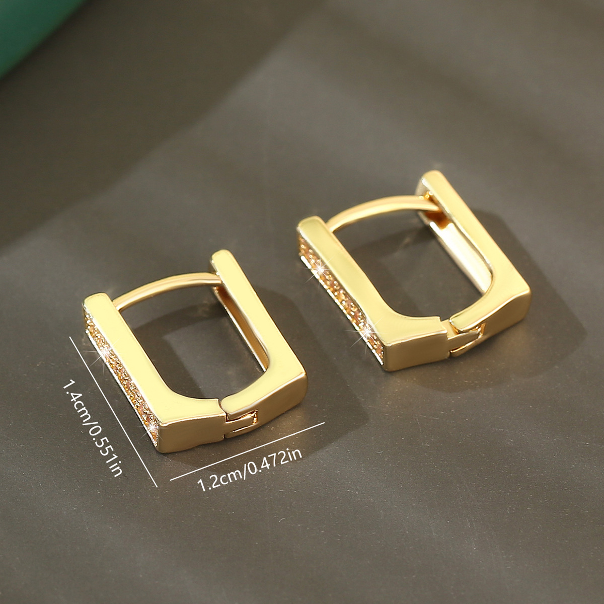 Lady U Shape Copper Plating Inlay Zircon Earrings 1 Pair display picture 5