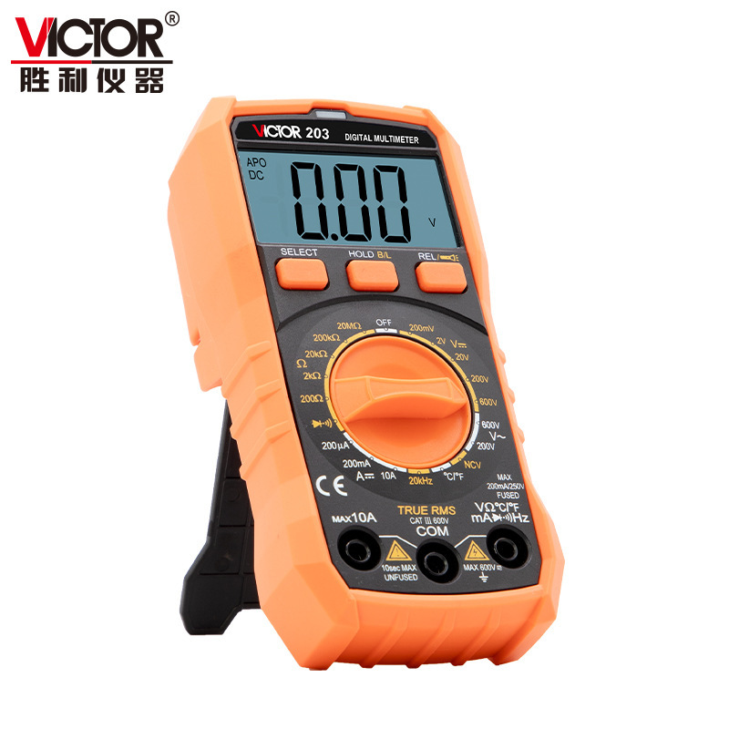 胜利数字万用表VC201/202/203智能防烧小型便捷式维修电工万能表