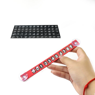 Simple aluminum alloy temporary parking Nömrəli dayanma kartı - 1-red-with-number-sticker-version