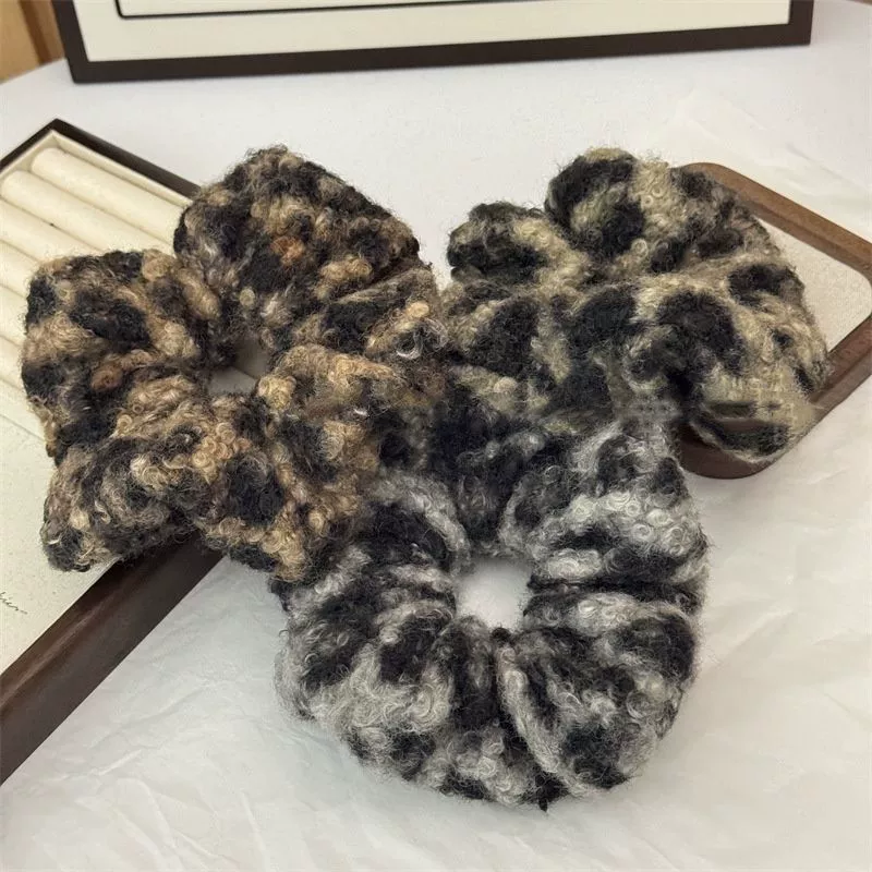 Осенний и зимний ретро леопардовый ободок для волос стильный хвост