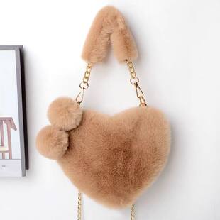 Bag strap one shoulder heart-shaped, chain bag