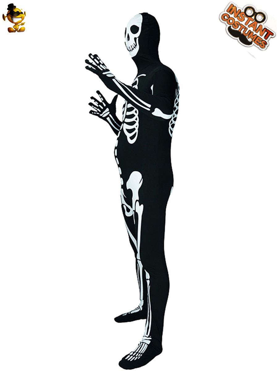 Hombres adultos horror cráneo fantasma hueso mono ropa de fiesta Halloween Cosplay etapa rendimiento