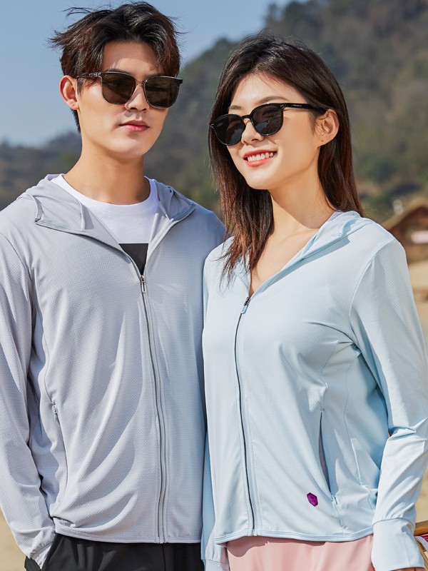 Ropa de protección solar personalizada logotipo de impresión de ropa de protección solar al aire libre para hombres y mujeres chaqueta de hielo delgada impresión de ropa de piel UV