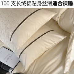 高端素雅100支長絨棉四件套提花簡約全棉舒適柔軟床單床笠套件