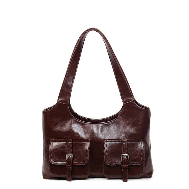 Bolsa de brazo retro coreana para mujeres otoño / invierno 2025 nueva moda versátil bolso de hombro de gran capacidad de viaje bolsa