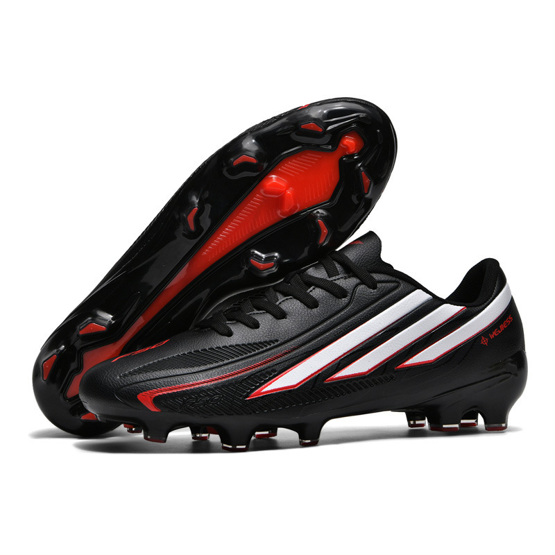 Jinjiang Factory Wholesale Long Spike Training Soccer Shoes for Boys and Girls, Competition Natural Turf Cleats, Youth Soccer Shoes