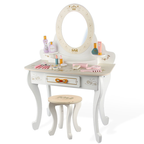 Baby Princess Makeup Vanity, Wooden Family Role-Playing Toy, Simulated Baby Makeup Table, Direct Manufacturer Sale