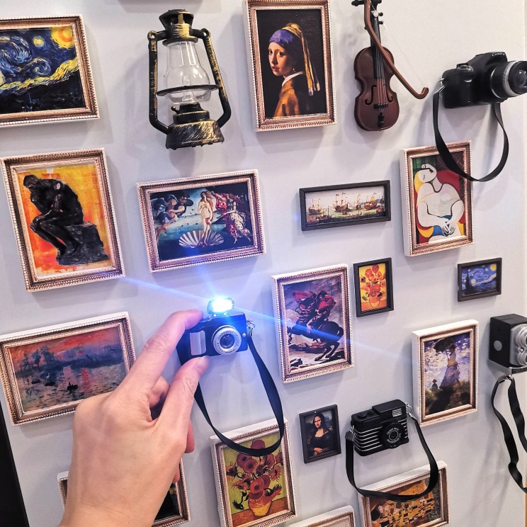 至新阁美术博物馆大艺术画家冰箱贴微缩照相机油画梵高文创装饰贴