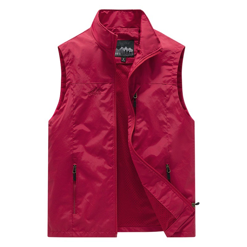 Классический популярный весенне-летний уличный Повседневный Быстросохнущий жилет, модный мужской модный простой воротник-стойка, жилет для фотографий, модный 7882