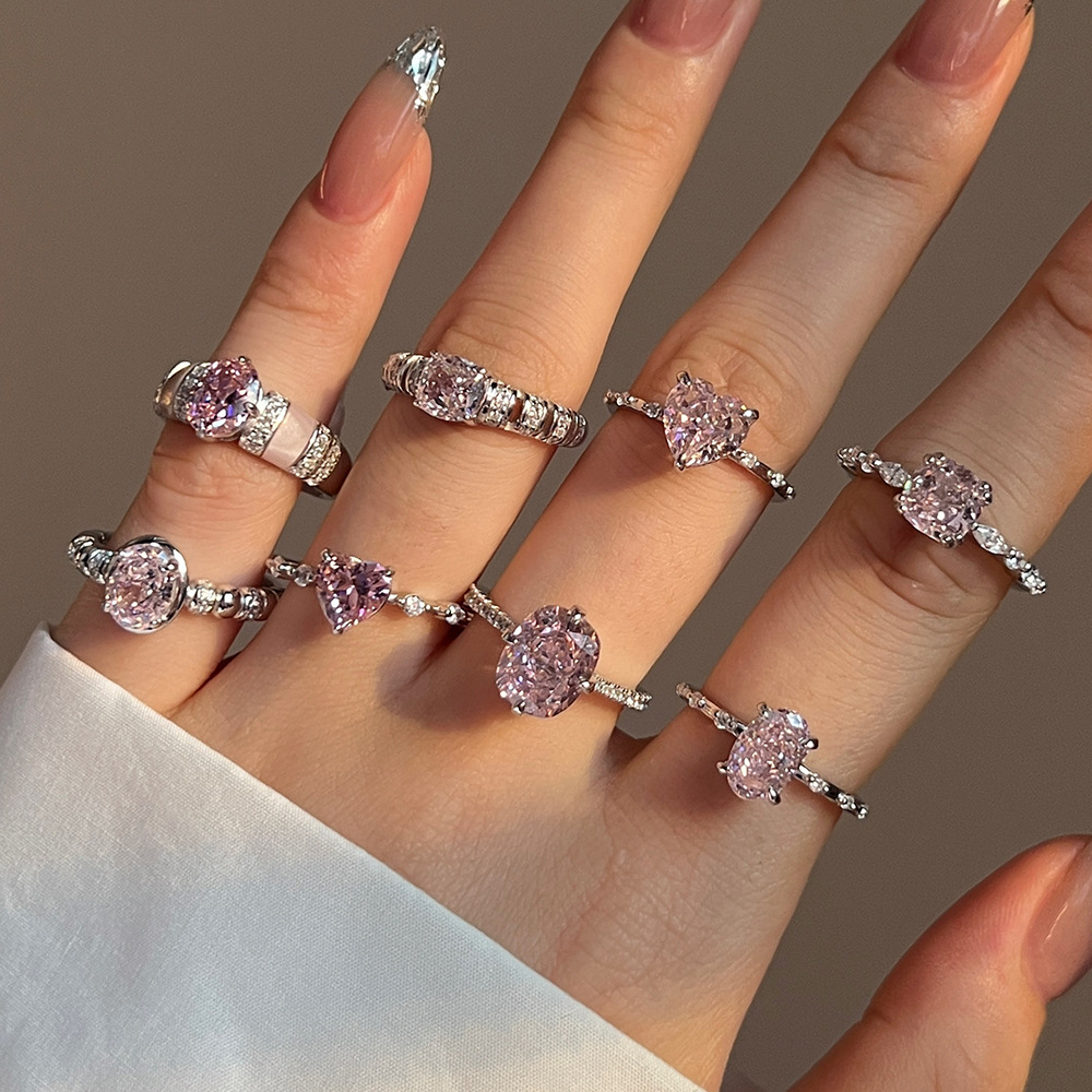 3g Weight Zircon Inlay Material Rings Classification 1 Piece Quantity Daily Occasion 925 Sterling Silver Material Heart Shape Pattern Women's Gender Plating Design Elegant Style 925 Sterling Silver Zircon Heart Shape Rings 925 Sterling Silver Rings 2