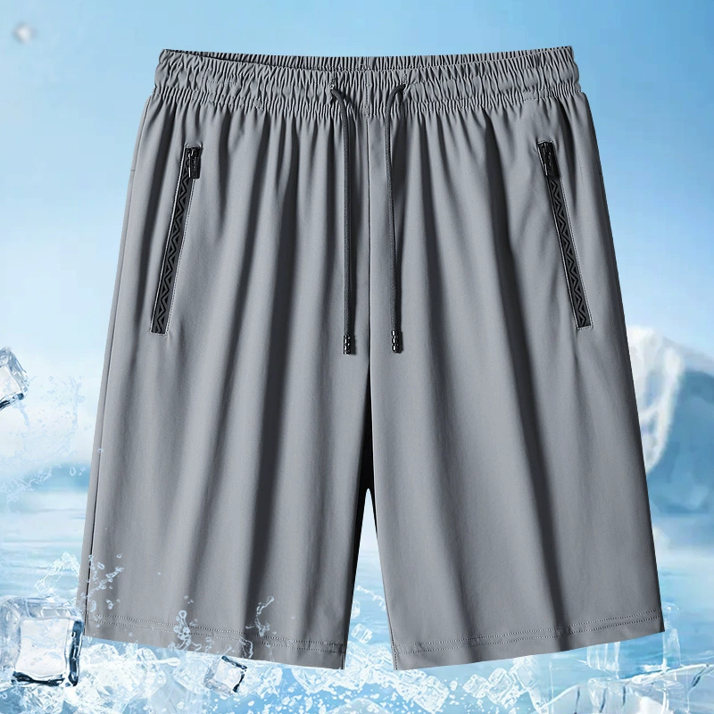 Silk sports shorts, beach quick dry breathable trousers for leisure, plus size, for running