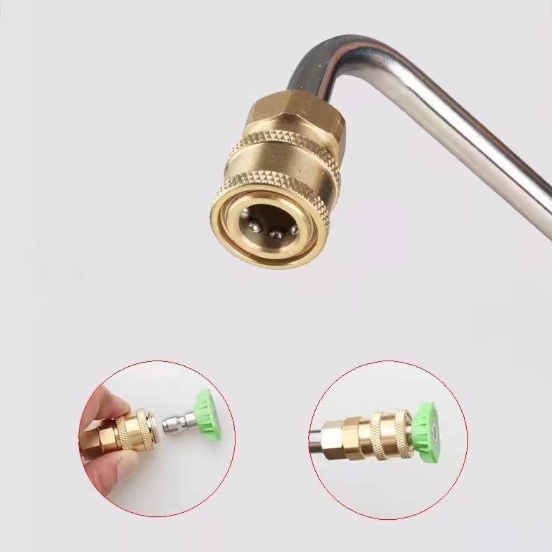 Factory wholesale high pressure car wash water gun elbow 1/4 quick connection right angle 90 degree extension rod cleaning machine spray gun bending rod