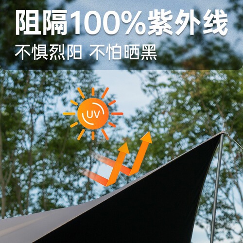 Yuehe Black Tarp Tent Outdoor Camping Sunshade Portable Sunscreen Camping Waterproof Coating Large Sun Shelter 