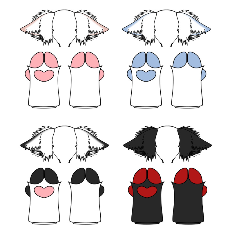 Lindo felpa pata bestia traje fursuit Internet Celebrity rendimiento cos props peluda Cordero animal garra guantes