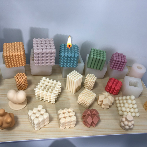 Geometric diamond section special-shaped magic cube aromatherapy candle mold diy plaster ornaments magic ball candle silicone mold