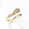 Tide, fashionable metal ring, adjustable zirconium, light luxury style, micro incrustation, on index finger