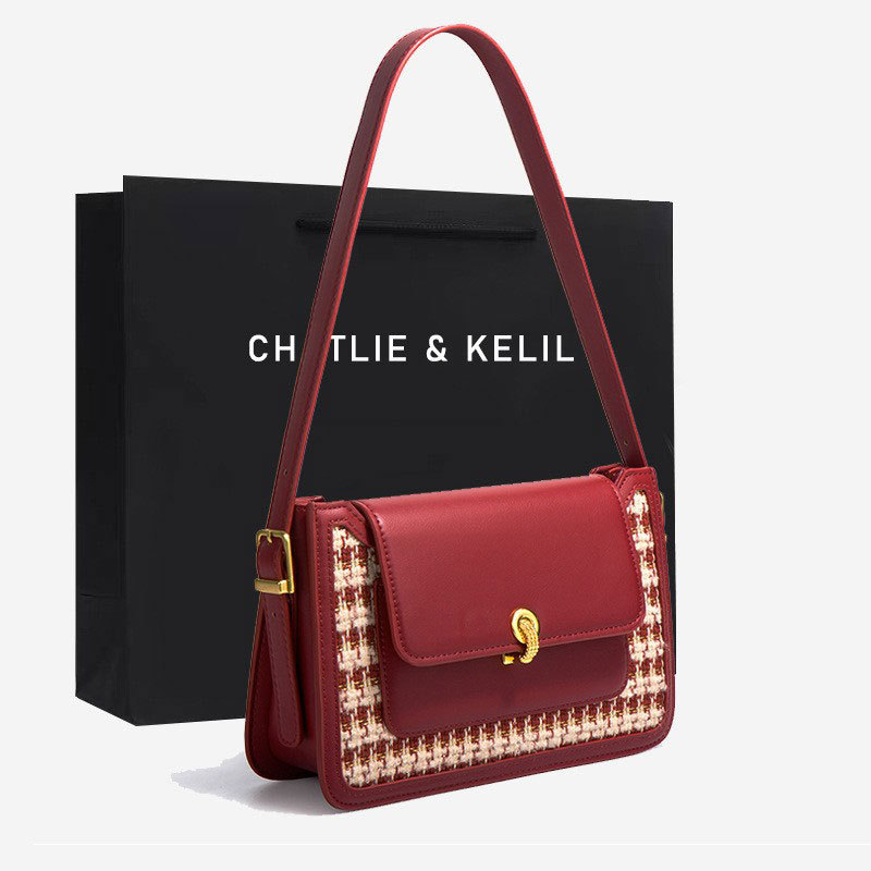 Bolso de Novia de Alta Gama Rojo para Boda, de un Solo Hombro, Nuevo Modelo 2025, Bolso de Mujer Moderno, Bolso Cruzado de Moda