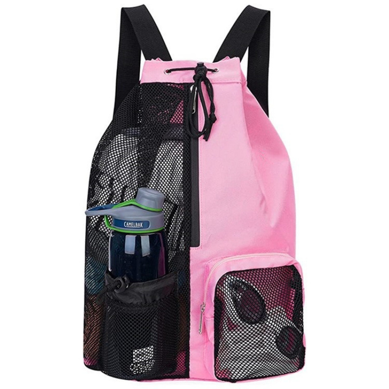 Mochila de cuerda de malla con bolsa mojada mochila de playa, bolsa de baño image 10