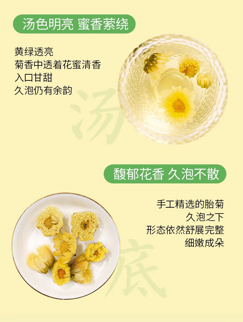 Premium Fetal Chrysanthemum Buds Tongxiang Hangzhou White Chrysanthemum Tea Canned 65g quality and texture