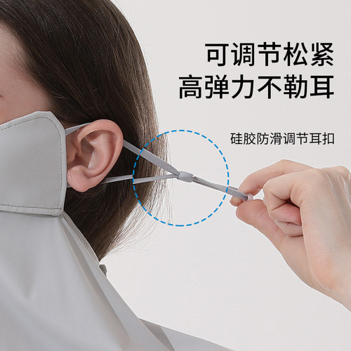 New 2025 Extended Sun Shield Face Mask for Women - High Fashion, Cool Ice Silk, UV Protection Cycling Face Mask Wholesale