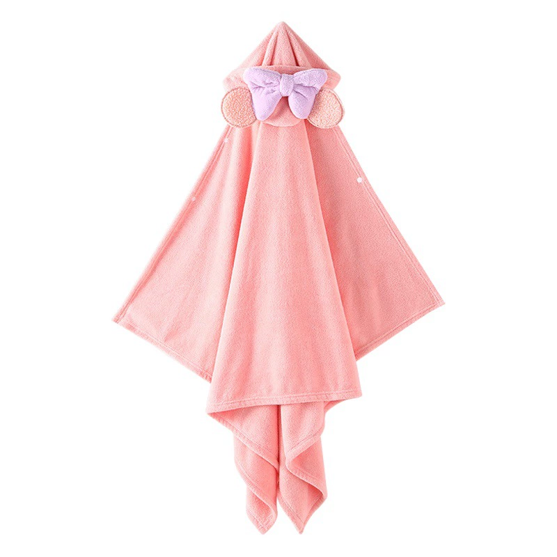 Детский махровый халат из кораллового флиса с капюшоном, летнее полотенце для купания для девочек, впитывающий, приятный для кожи, трансграничный товар