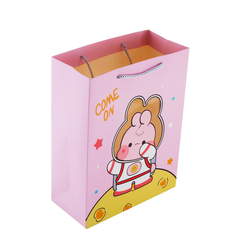 Día de los niños lindo ventana transparente regalo para kindergarten niños regalo de cumpleaños pequeña bolsa de regalo bolsa de papel portátil