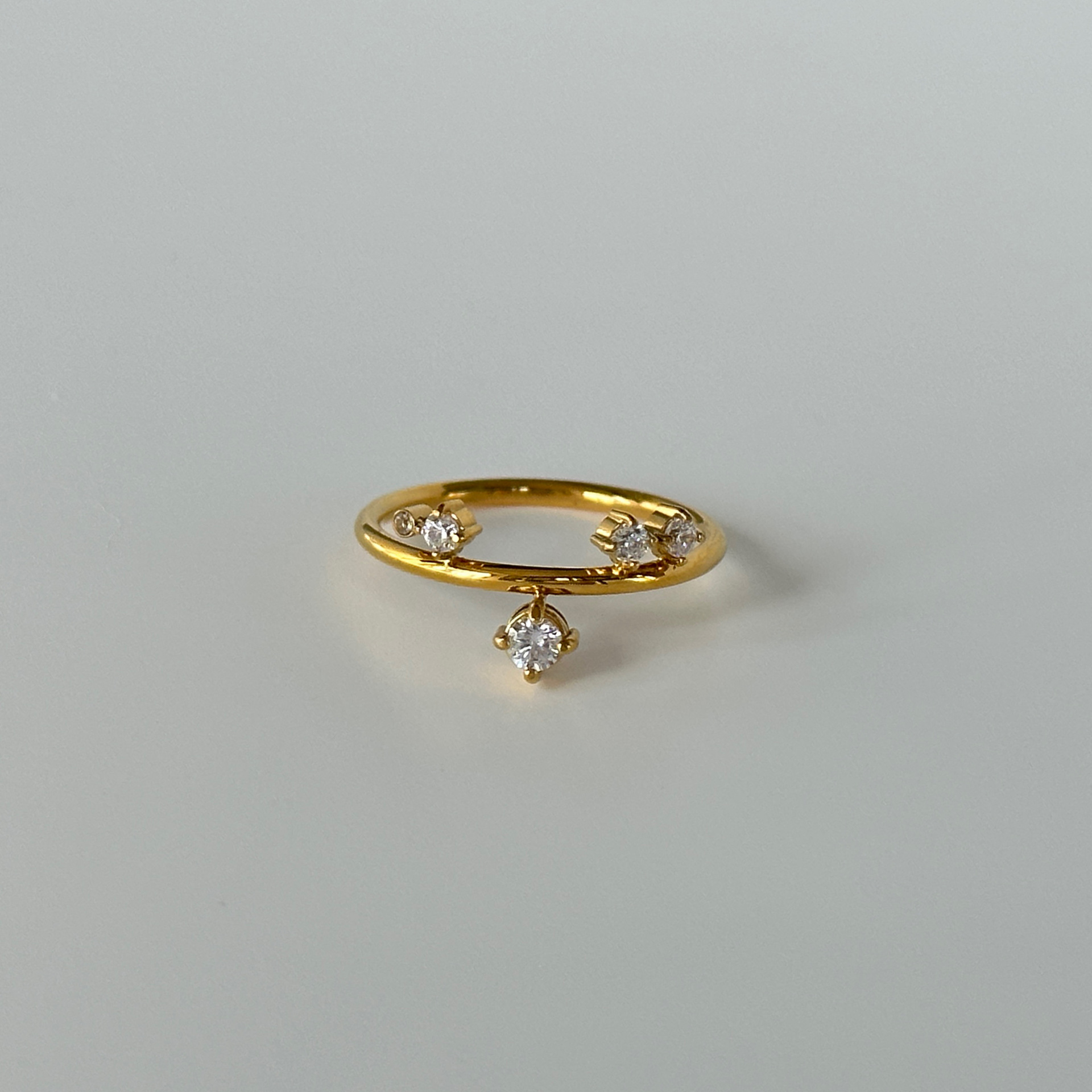 4g Weight Ion Plating (IP) Gold Plating Process Simple Style Classic Style Square Titanium Steel Inlay Zircon Rings