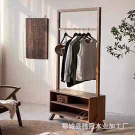 老榆木挂衣架实木服装展示架民宿茶楼衣帽架衣服整理架可移动衣架
