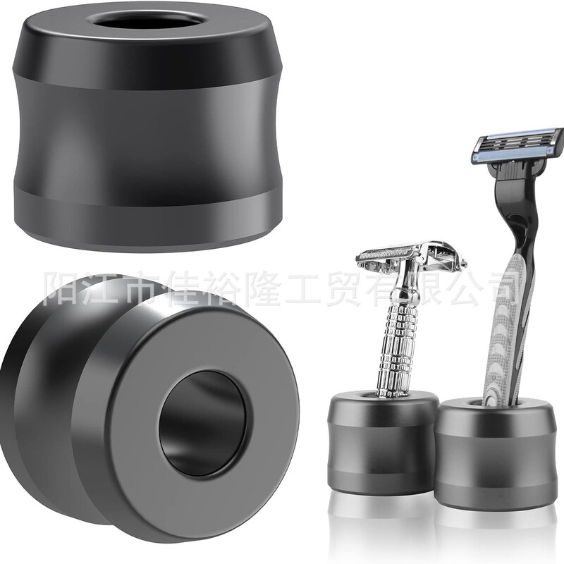 Safe Razor Holder Diameter Aluminum Alloy Men's Shaving Suitable for Bathroom Countertop Silver Razor Stand