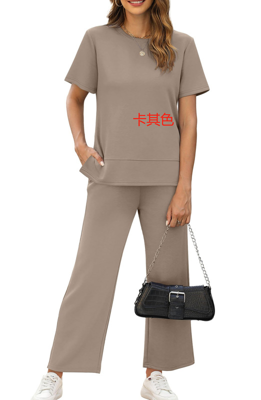 2025アマゾン独立駅越境爆品夏セクシー女性丸首tシャツゆるいプルオーバー半袖上着|undefined