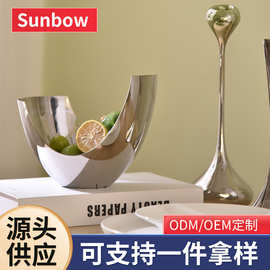 不锈钢沙拉碗水果盆高颜值水果碗网红ins风餐具客厅家用托盘摆件