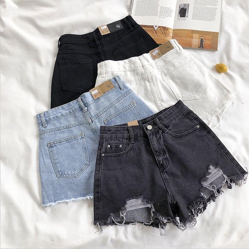 High-Waisted Ripped Loose Wide-Leg Denim Shorts for Women, Summer 2026 New Korean Style Versatile Internet Celebrity A-Line Hot Pants
