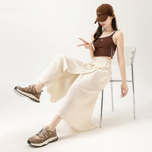 莱赛尔裙裤女夏季薄2025新款高腰显瘦a字半身裙休闲亚麻A字遮胯裙