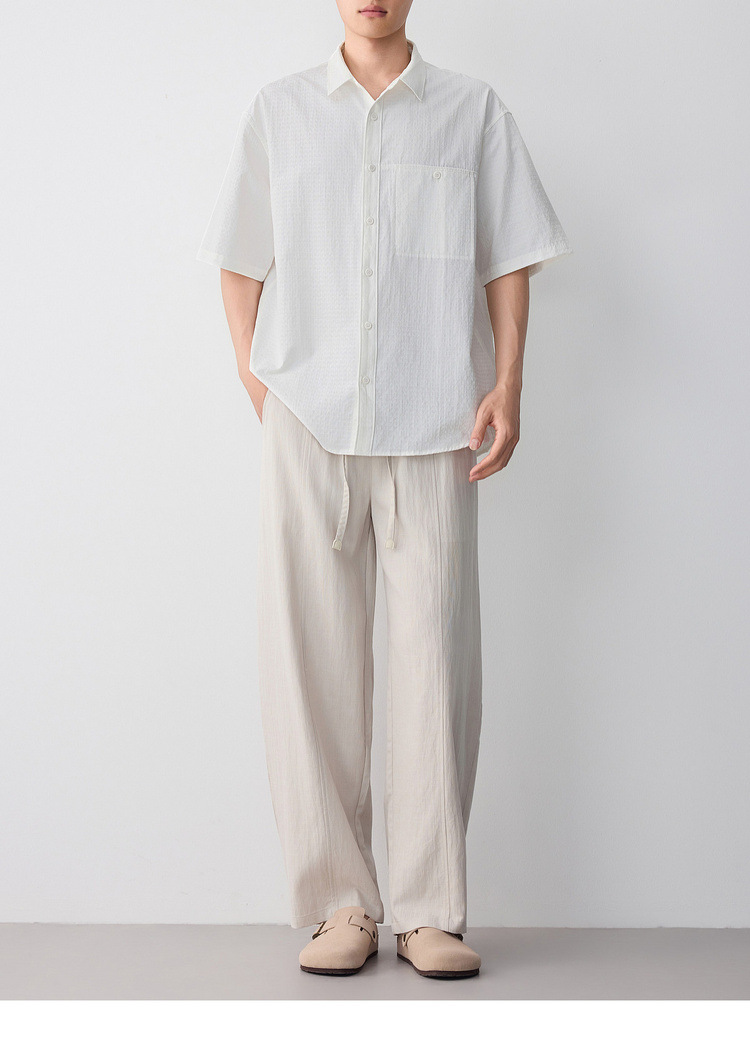 Áo sơ mi nam dài tay công sở chất liệu cotton phom thường — trắng chi tiết 16