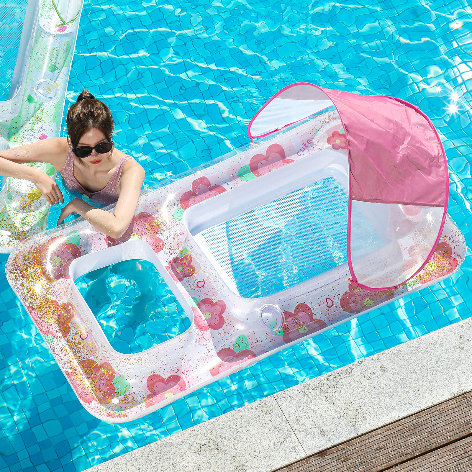 Cama flotante de natación anillo flotante inflable flotante de agua para adultos juguetes de agua para mujeres silla flotante para adultos anillo de natación cama tumblr