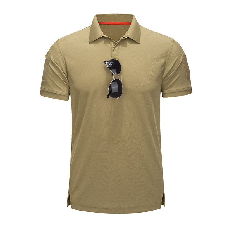 Factory Batch Cross-border Lapel Men's Summer Loose Leisure Sports Breathable Comfortable Outdoor Tactical Quick-drying T-shirt
