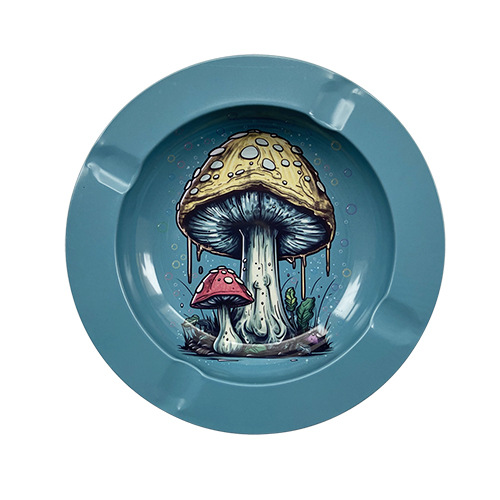 Ventas transfronterizas en caliente de cenicero de hojalata pequeña bandeja de paja despierta plato de cigarrillos cenicero una variedad de patrones de consulta al cliente